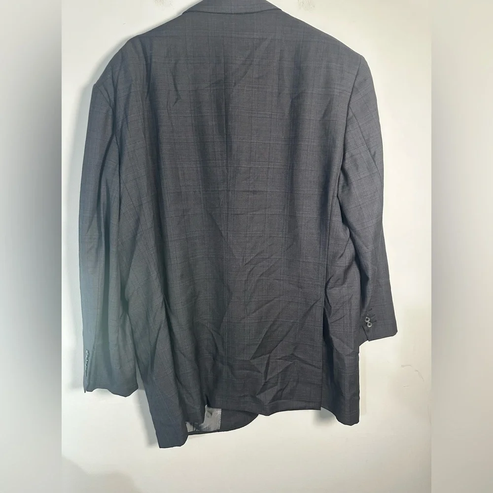 Brioni Mens Gray Plaid Wool 2-Button Blazer Sport Coat Jacket 50L Made in Italy